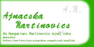 ajnacska martinovics business card